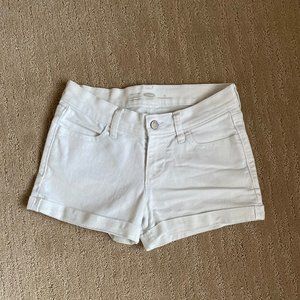 Mid-Rise Semi-Fitted Jean Shorts- White